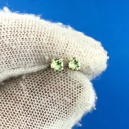 Jacmel Mauritius JCM 14K Yellow Gold Peridot August Occasion Stud Earrings