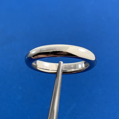 Milor Italy 14K White Gold Minimalist Polished Size 8 Wedding Band Ring