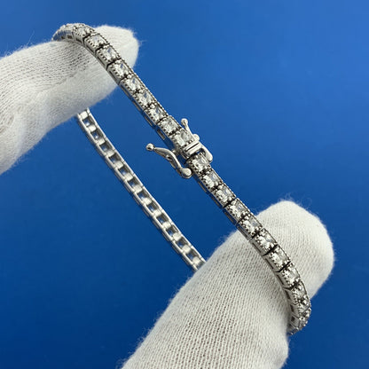 Designer SW 925 Sterling Silver Princess Cubic Zirconia CZ Tennis Bracelet