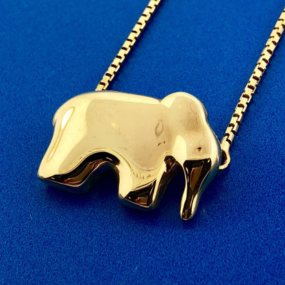 Mignon Faget 14K Yellow Gold Elephant Animal Cracker Venetian Box Link Bracelet