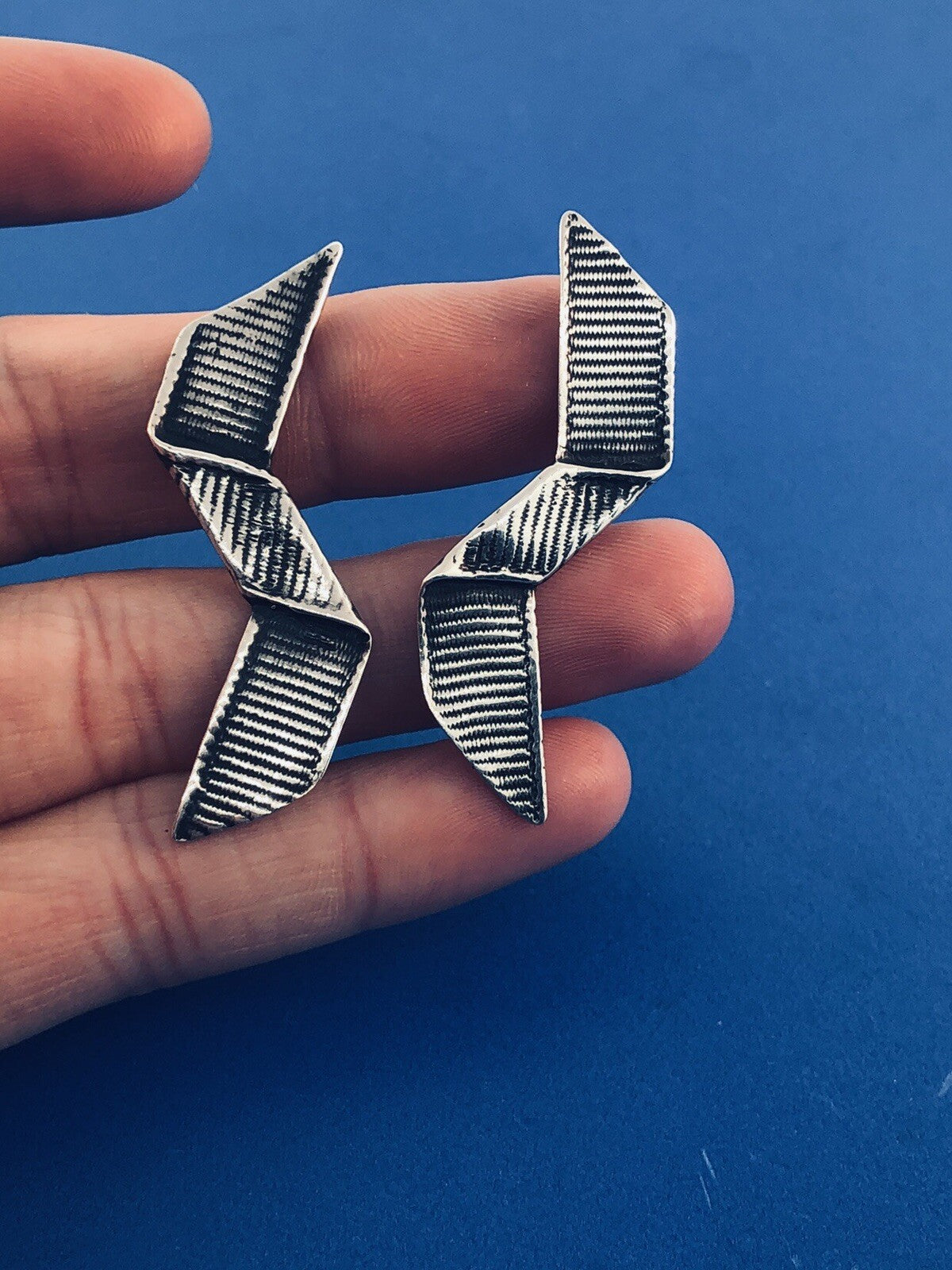 Vintage Mignon Faget Sterling Silver 925 Large Bow Earrings