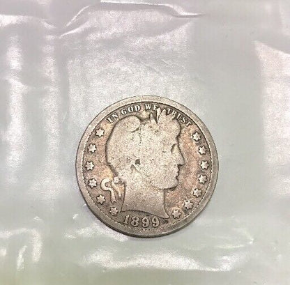 1899 P Barber Silver Quarter 25c $.25 Better Key Philadelphia Rare Scarce