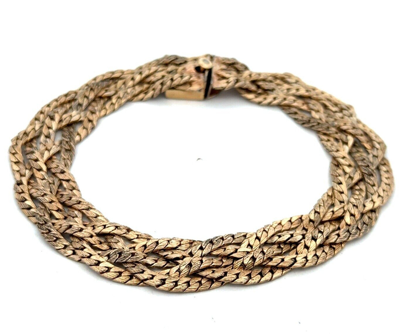 Vintage Krementz Gold Tone 5-Strand Braided Chain Bracelet