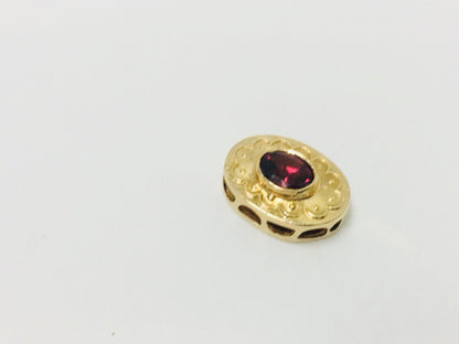 14k Yellow Gold Pink Tourmaline Slide Charm Pendant
