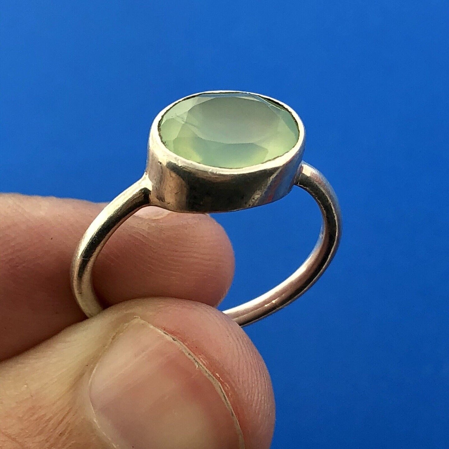 Designer Sterling Silver 925 Oval Green Aventurine Fashion Ring