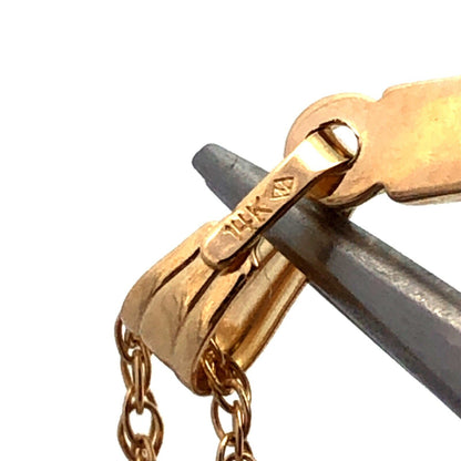 Designer M 14K Yellow Gold Polished Cross Pendant Chain Necklace