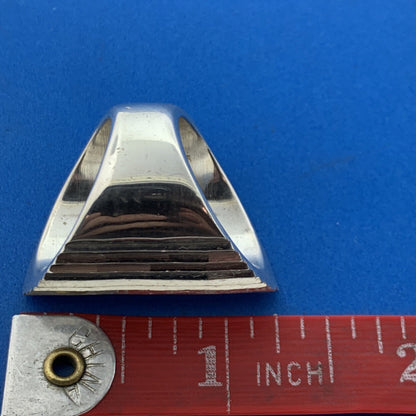 Vintage Taxco 925 Sterling Silver Textured Diamond Cut Statement Finger Ring