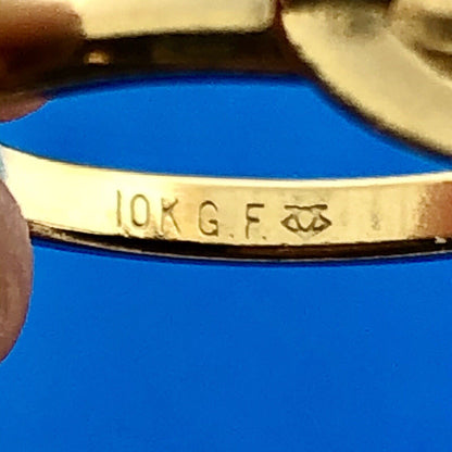 Vintage 10K Yellow Gold Filled Opal Doublet Cabochon October Anniversary Ring