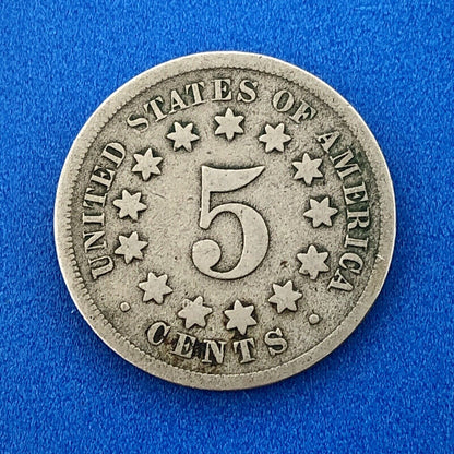 1868 P Shield Nickel Variety 2 Scarce Rare Better Key Philadelphia Mint Coin