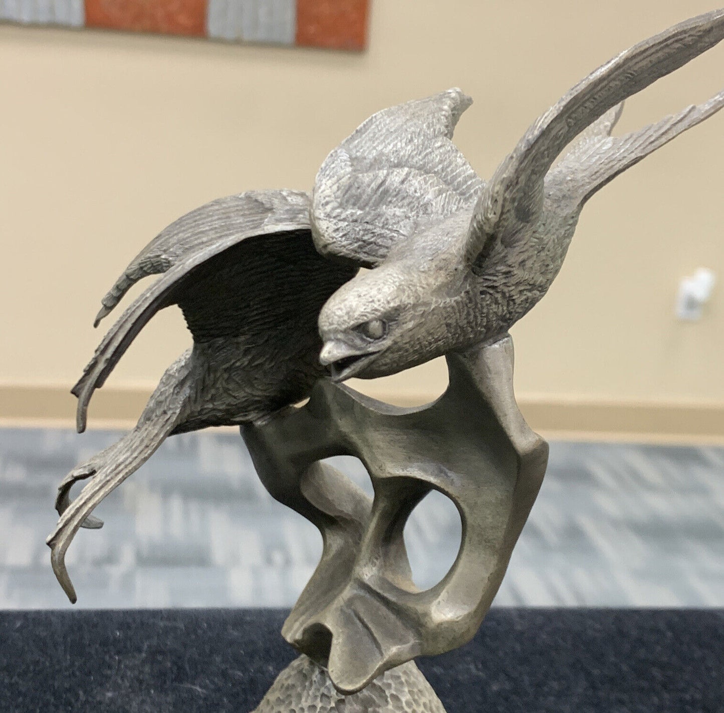 1976 Irving Burgues Pewter Limited Edition Swallows Birds Modernist Statue