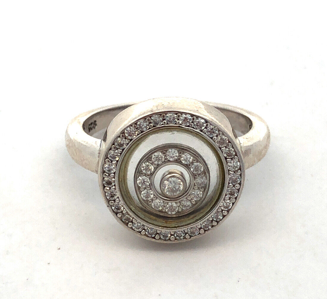 Designer STS 925 Sterling Silver Round Cubic Zirconia CZ Infinity Size 8 Ring