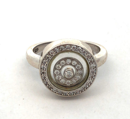 Designer STS 925 Sterling Silver Round Cubic Zirconia CZ Infinity Size 8 Ring