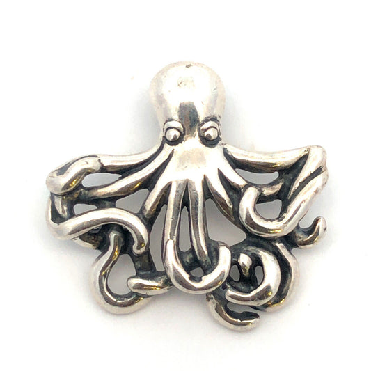 Designer Kabana 925 Sterling Silver Octopus Ocean Beach Sea Life Animal Pendant