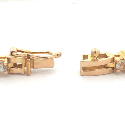 14K Yellow Gold Amethyst White Topaz Accented Station Tennis Bracelet