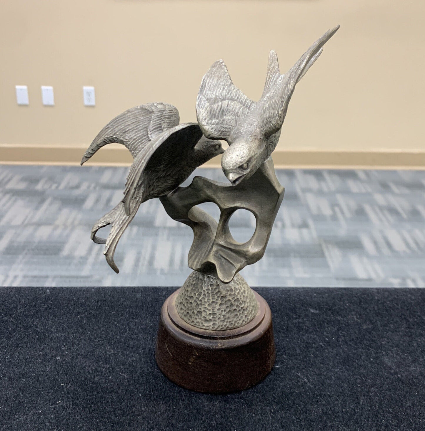 1976 Irving Burgues Pewter Limited Edition Swallows Birds Modernist Statue