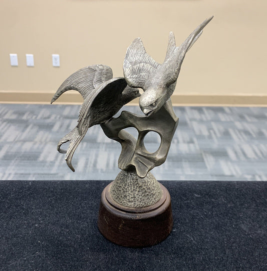 1976 Irving Burgues Pewter Limited Edition Swallows Birds Modernist Statue