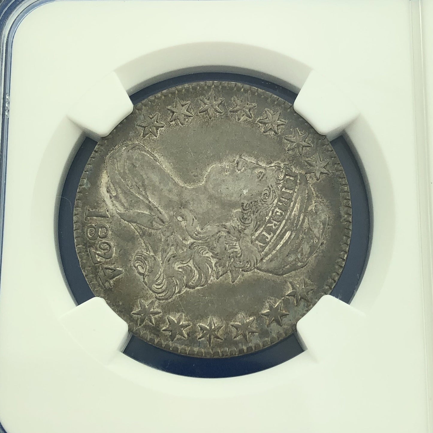 1824 Capped Bust Silver Half Dollar 50c Lettered Edge NGC XF45 Early US Coin