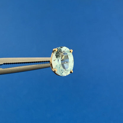 Designer 14K Yellow Gold Swiss Blue Topaz December Anniversary Stud Earrings