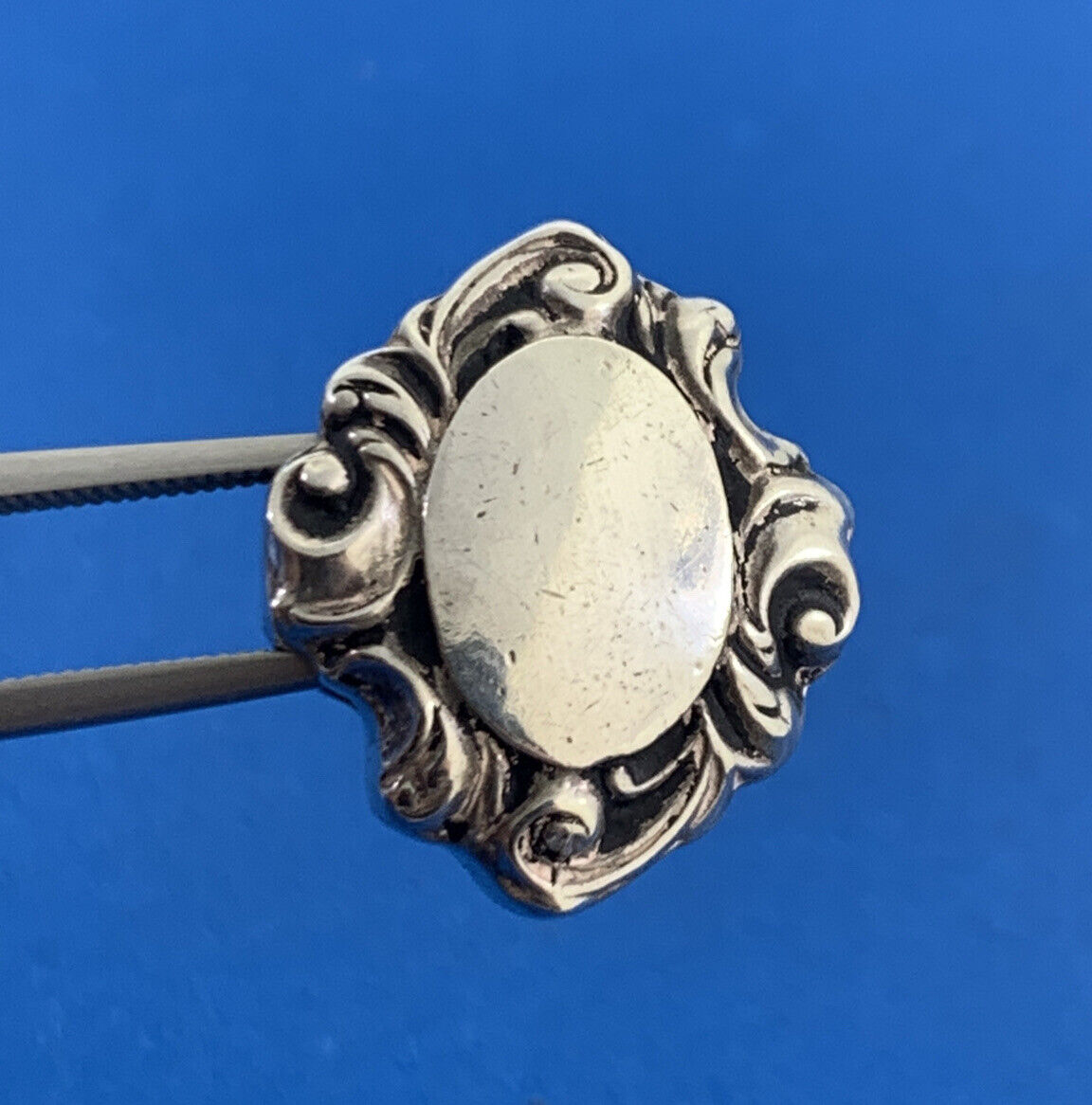 Vintage 925 Sterling Silver Engraveable Scroll Charm Bead Charm Or Pendant