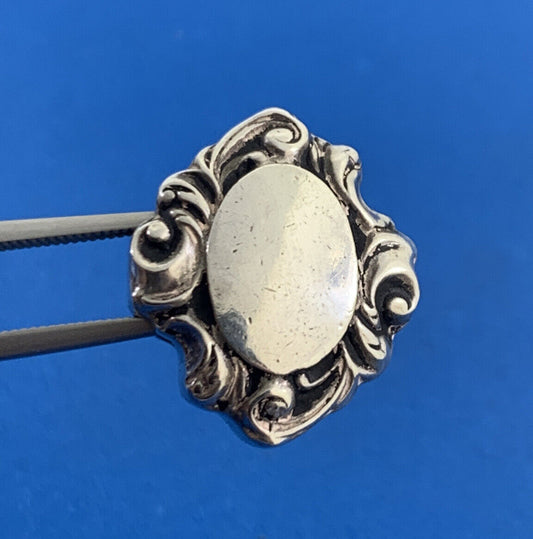 Vintage 925 Sterling Silver Engraveable Scroll Charm Bead Charm Or Pendant