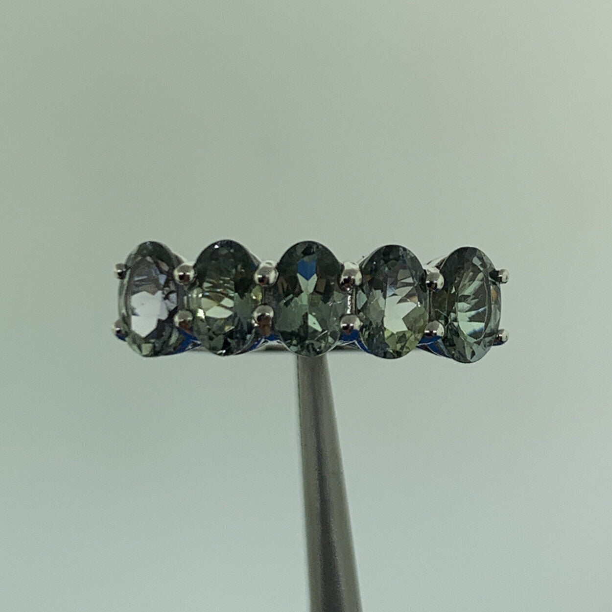 Chuck Clemency STS Sterling Silver 925 Brilliant Green Quartz Cocktail Ring