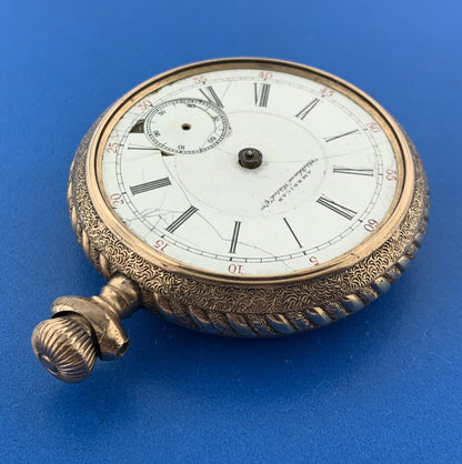 Antique American Waltham Watch Company Gold Filled Open Face Pocket Watch Parts