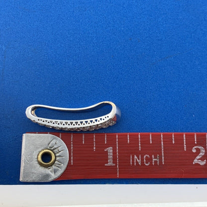 Designer 18K White Gold Diamond Modernist Infinity Eternity Anniversary Pendant