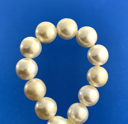 Estate 14K Yellow Gold Creamy Pearl Bead Necklace