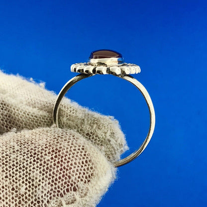 Vintage Bell Trading Post Native American 925 Sterling Silver Red Carnelian Ring