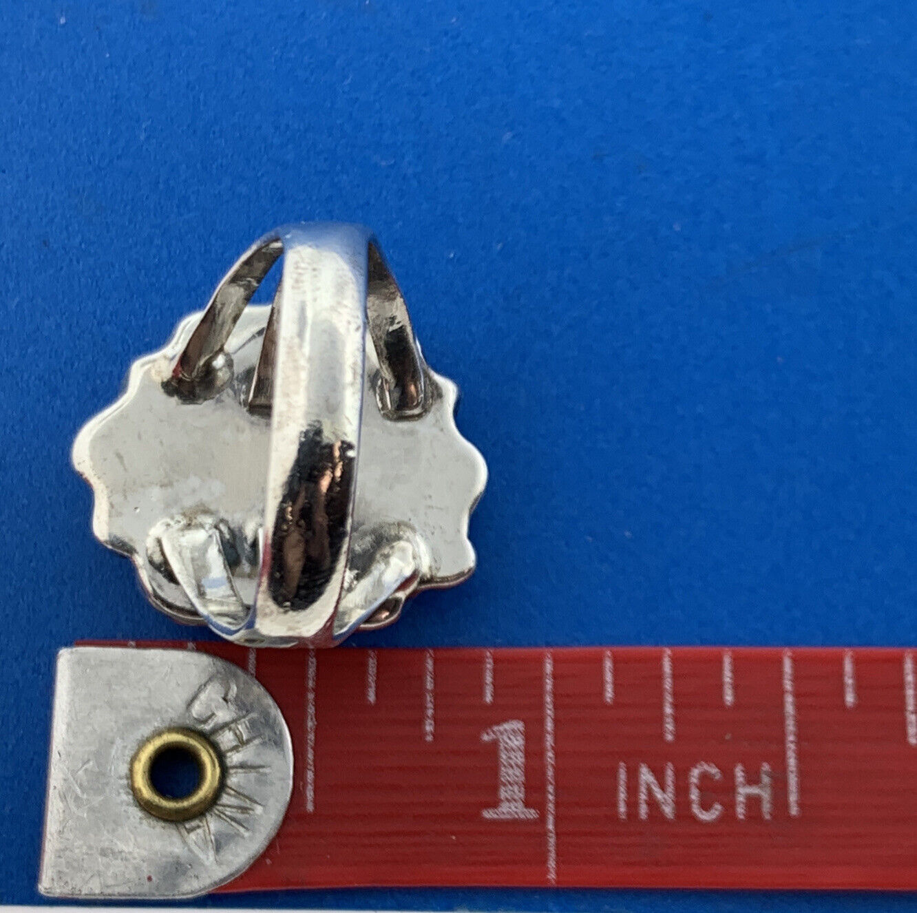 Stunning Sterling Silver 925 Green & Blue Turquoise Cluster Dome Ring Size 8