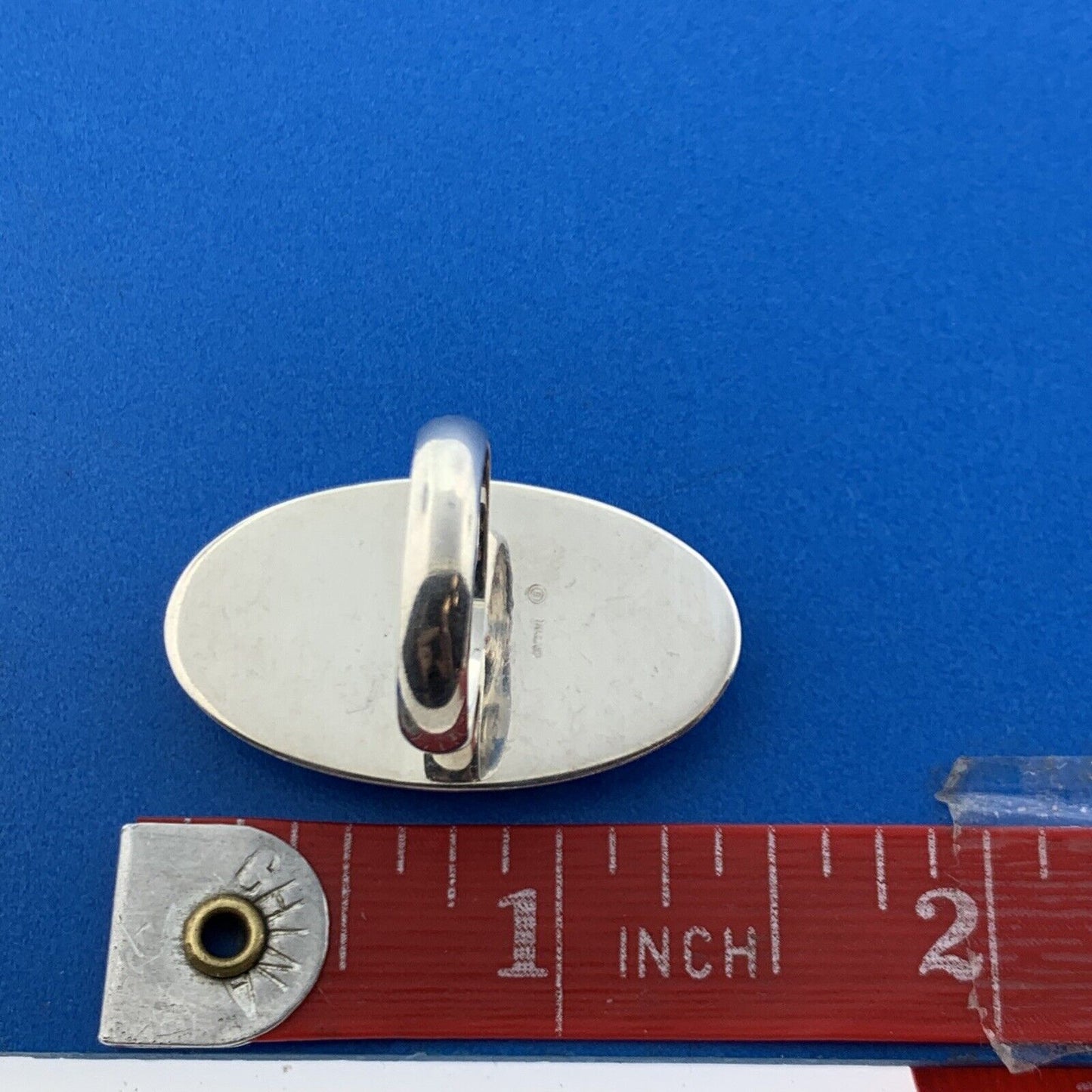 Designer Thailand Sterling Silver Oval Diamond Cut Engraved Statement Ring