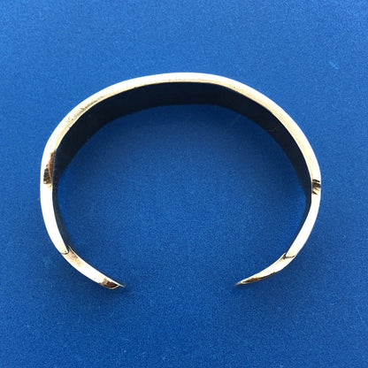 Old Pawn Native American 925 Sterling Silver Turquoise Inlay Bear Claw Bracelet