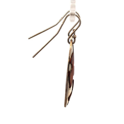 Retired James Avery 925 Sterling Silver Copper Floating Flowers Dangle Earrings