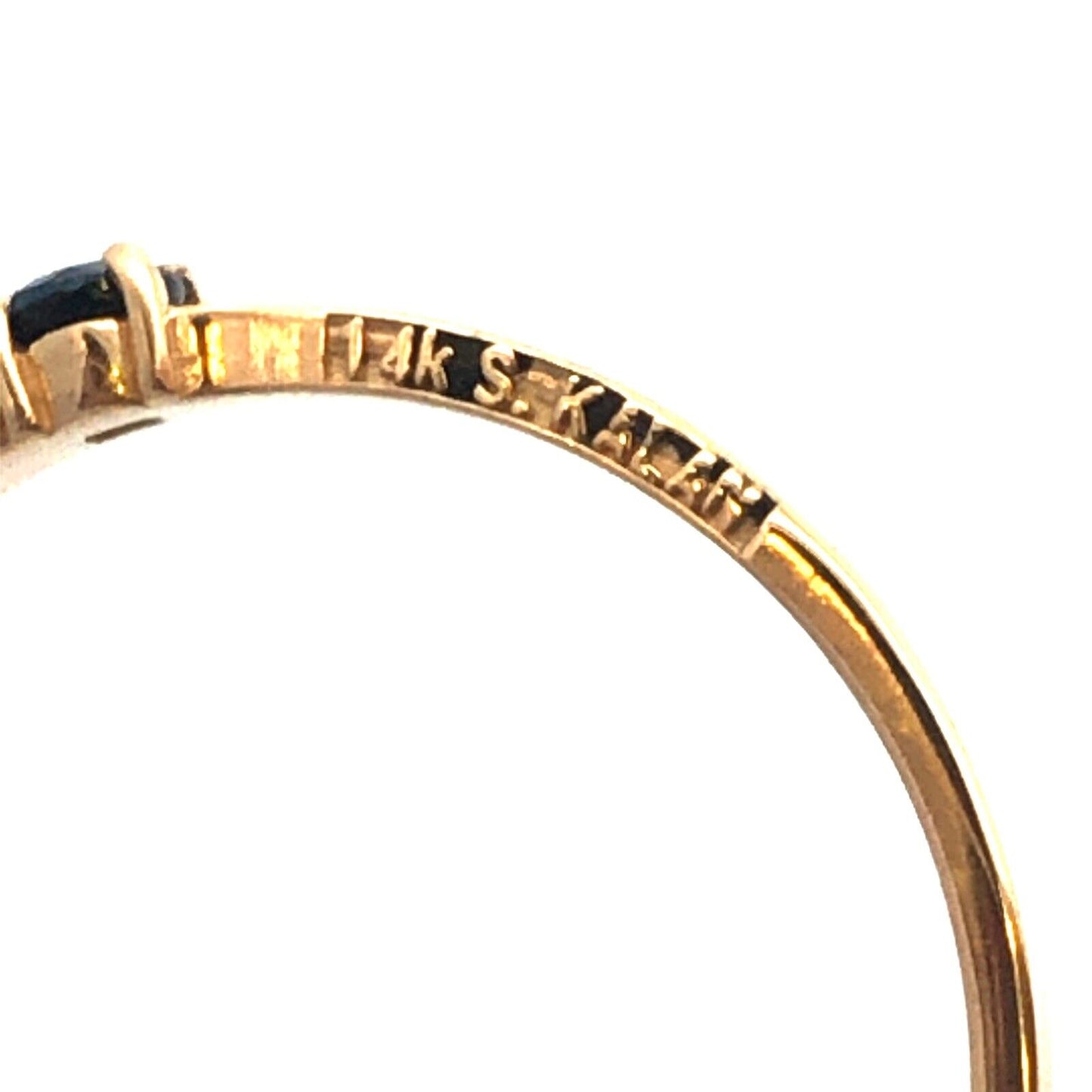 Designer S Kalan 14K Yellow Gold Sapphire Anniversary Eternity Half Band Ring