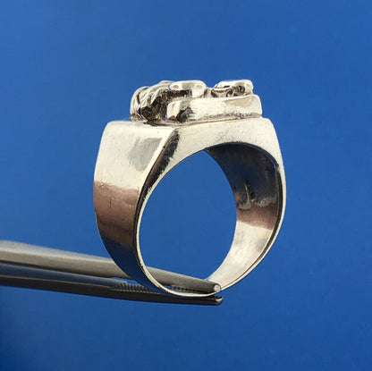 Carol Felley Pueblo 925 Sterling Silver Storyteller Doll Statement Dome Ring