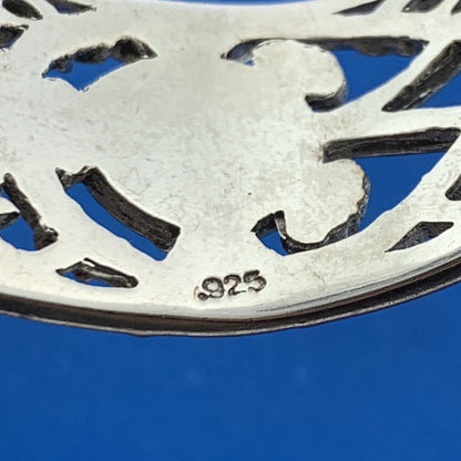 Artisan Sterling Silver Cubic Zirconia Open Scroll Work Statement Cuff Bracelet