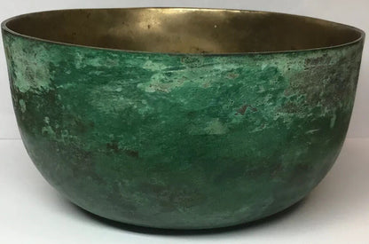 Vintage Antique Brass Great Patina Boiling Pot Pan Bowl Vessel Planter