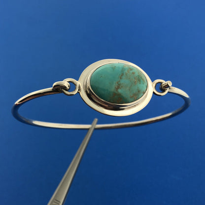 Retro Taxco Mexico 925 Sterling Silver Turquoise Cabochon Hinged Cuff Bracelet