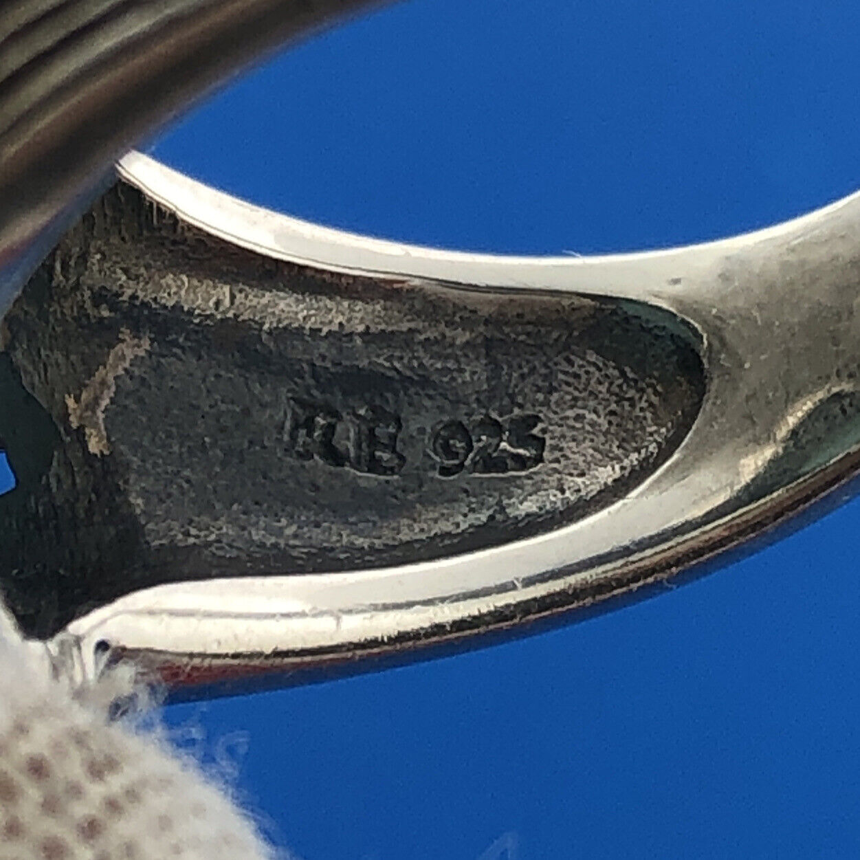 Designer RE Sterling Silver 925 Faceted Blue Aventurine Dome Cocktail Ring