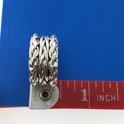 Designer CII Mexico 925 Sterling Silver Rope Weave Wide Cigar Band Ring Size 5.5