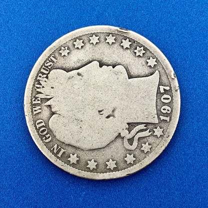 1907 S Silver Barber Half Dollar Better Key Date Rare Scarce San Francisco Coin