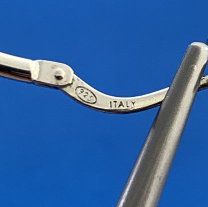 Dyadema Italy 925 Sterling Silver Oval Tapered Statement Hoop Earrings