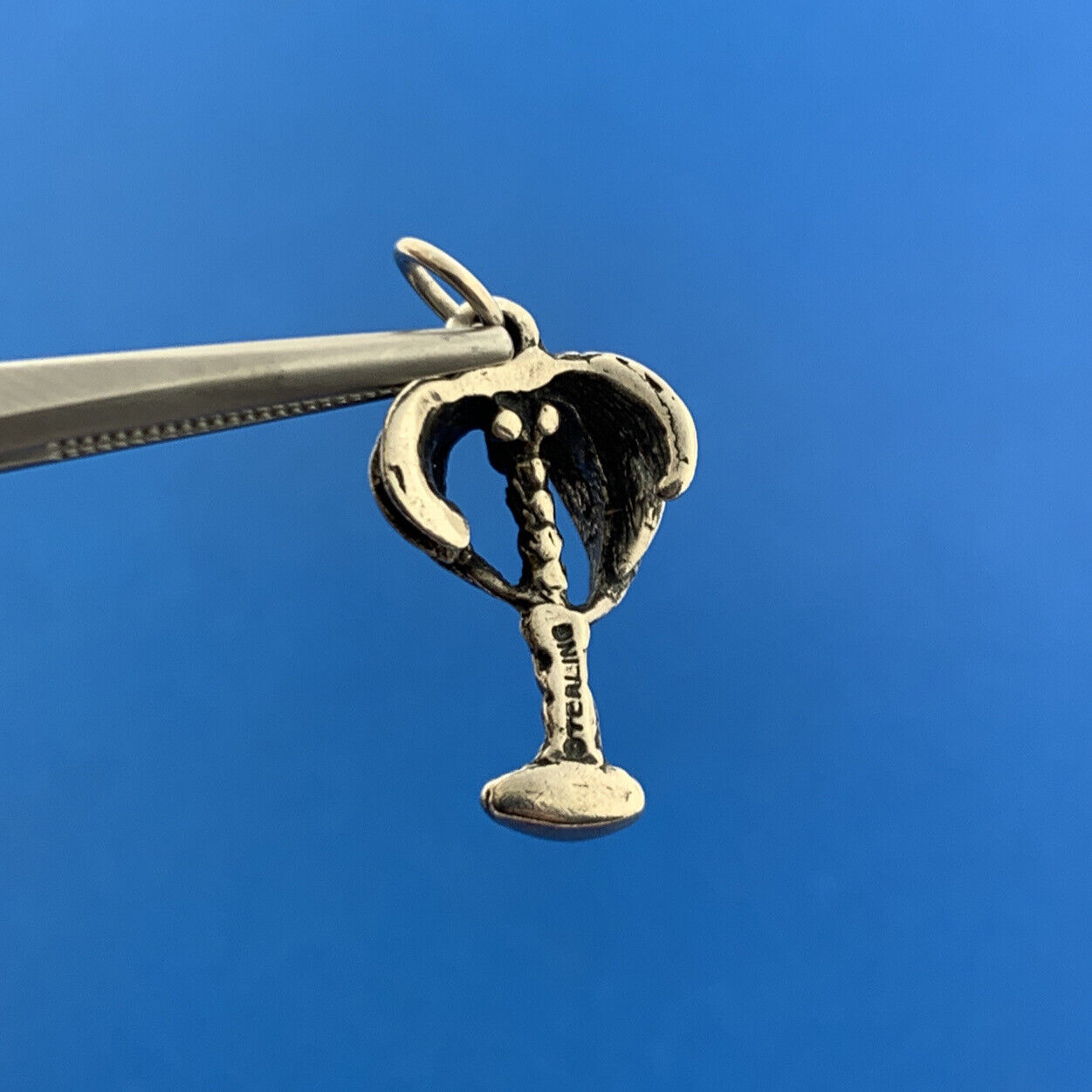 Vintage 925 Sterling Silver Date Palm Banana Tree Ocean Tropical Bracelet Charm