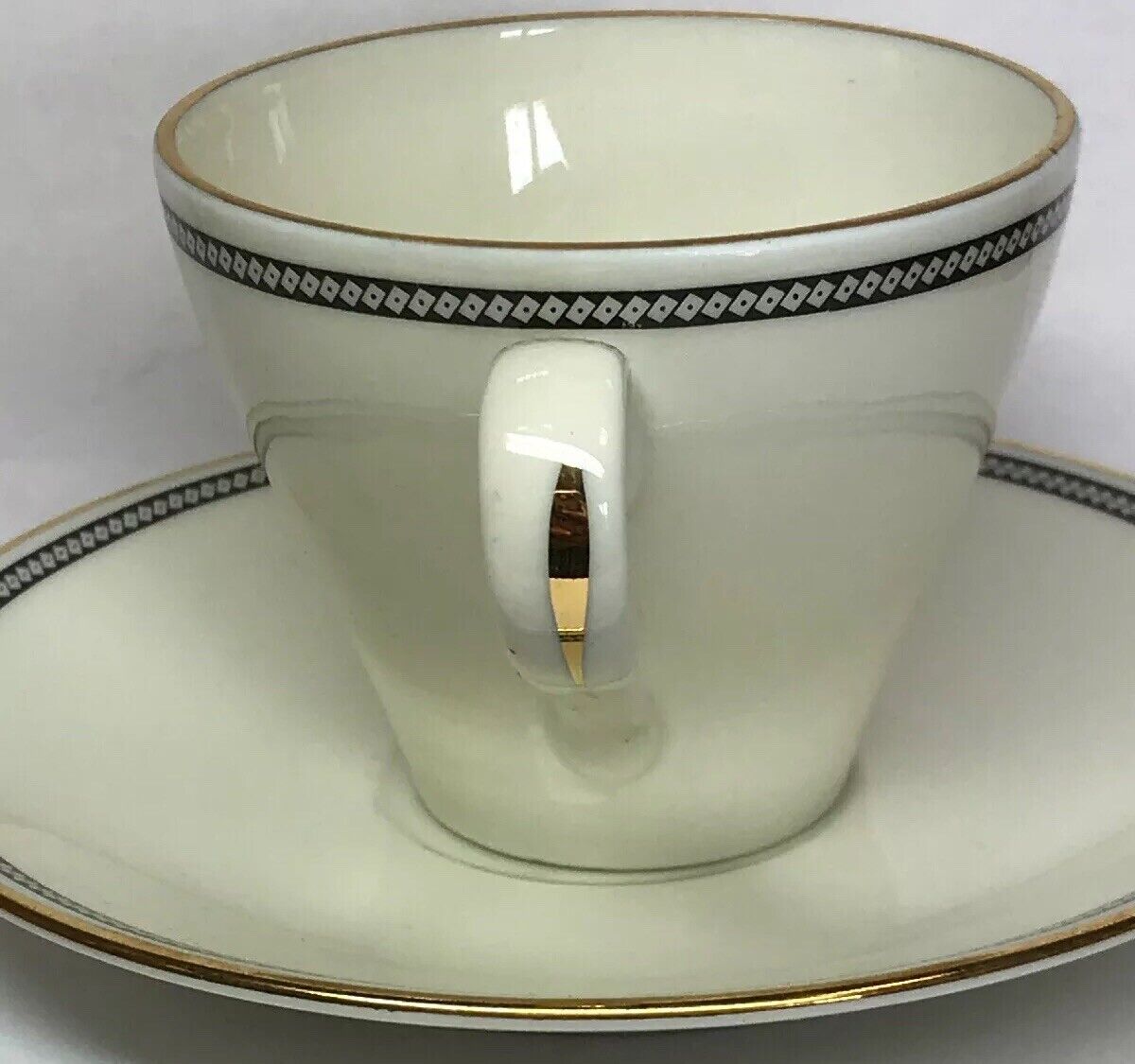Elegant Richard Ginori Italy Black Gold China Demitasse Cup And Saucer Set