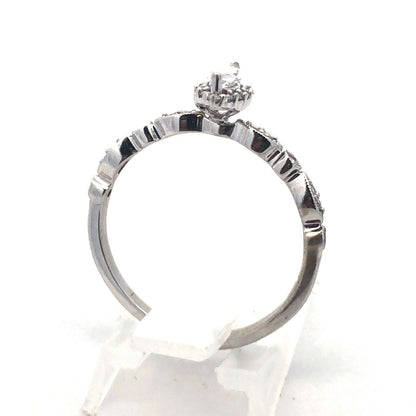 Designer SBT 14K White Gold Marquise Diamond Solitaire Accents 2 Ring Bridal Set