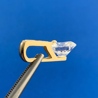 Designer 14K Yellow Gold Cubic Zirconia CZ W/Accents Statement Drop Pendant