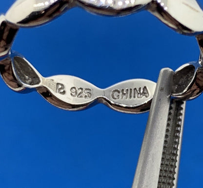 Designer 925 Sterling Silver Textured Polished Wedding Band Ring