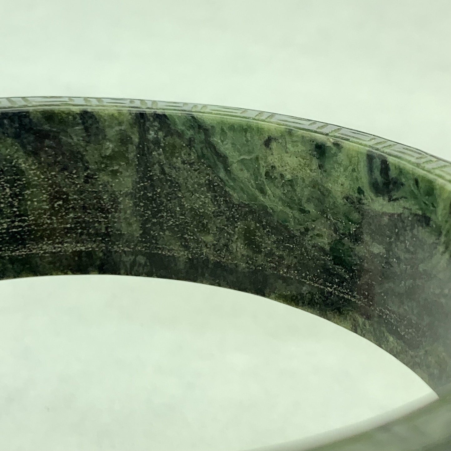 Vintage Carved Burmese Jade Dueling Dragon Fire Bird Statement Bracelet