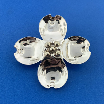 Taxco Mexico Designer TR-89 Sterling Silver 925 Brass Floral Brooch Pendant