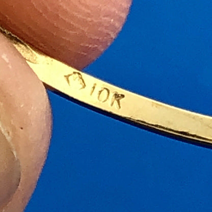 Retro 10K Yellow White Gold Ruby Diamond Stackable Anniversary Band Ring